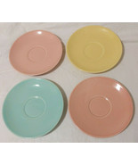 Lu-Ray Pastel Saucers  Pink Yellow Green Lot of 4 - £7.78 GBP
