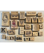 Stampin&#39; Up - Stampabilities Wood Ink Stamps for Crafts Mixed Lot of 25 - £12.54 GBP