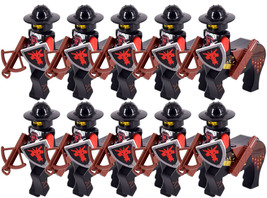 Kingdom Castle Red Dragon Centaur Knights Army 10 Minifigures Set H - £13.98 GBP