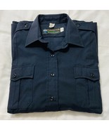 Mens Perfection Uniforms Long Sleeve Shirt 52 Reg Solid Navy L3045DN Sec... - $28.64 CAD