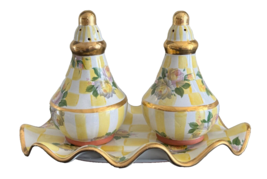 Mackenzie Childs Lemon Curd Salt and Pepper Shakers with Tray  * - £178.02 GBP