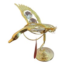 Crystal Millennium Goose 24K Gold Plated Austrian Crystal 3.5in 2002 Movable - £11.63 GBP