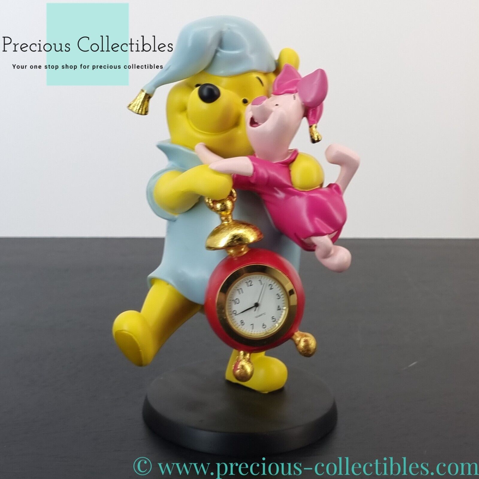 Extremely rare! Winnie the Pooh with Piglet statue and clock. Walt Disney. - $395.00