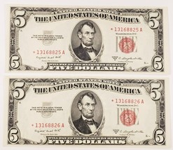 Plein De 2 Consécutives 1953-B États-unis Étoile Billets Choix UNC Fr #1534 - $236.16