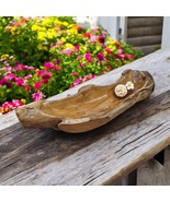 Wood Bowl Root Wood Teak Solid Wood Dish Fruit Bowl Colonial Rustic New - £127.47 GBP