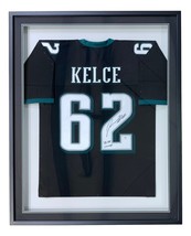 Jason Kelce Signed Framed Custom Black Football Jersey SB LII Champs PSA... - $581.99