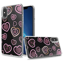 Trendy Fashion Design Hybrid Case for iPhone XR 6.1&quot; HEARTS - £6.84 GBP