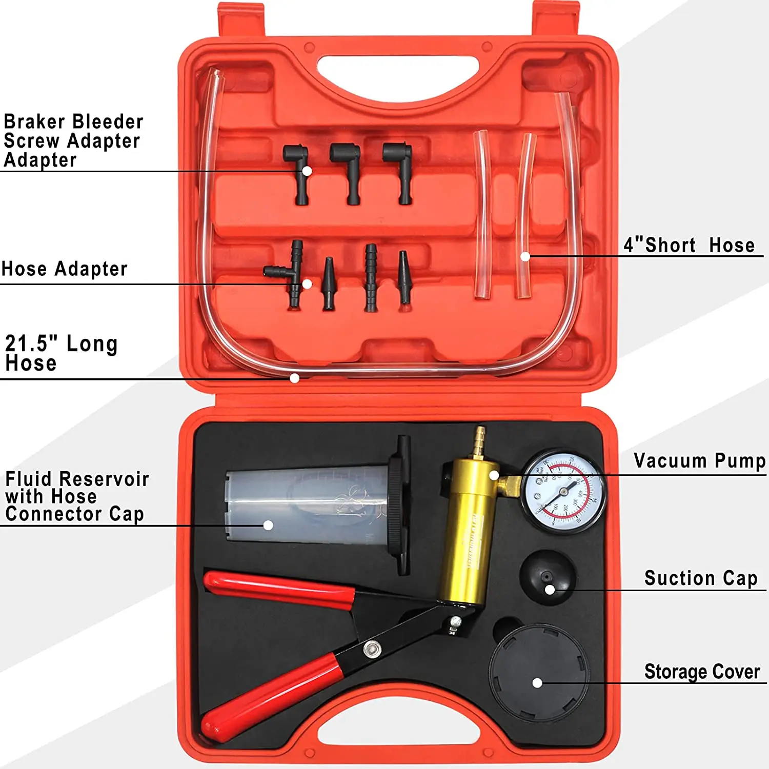 House Home 2 in 1 Brake Bleeder Kit Hand held Vacuum Pump Test Set for Automotiv - £47.25 GBP