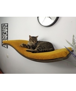 Wood Base Cat Wall Shelf WAVE 95 Unsymmetrical Right Standard - for hard... - $242.00