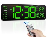 16&quot; Large Digital Wall Clock With Remote, Large Display Led Wall Clock F... - $62.99