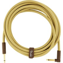 Fender Deluxe Series Straight to Angle Instrument Cable 15 ft. Yellow Tweed - $47.99
