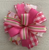 1 Pcs Pink Whimsical Easter Wired Wreath Bow 10 Inch #MNDC - $35.48