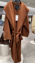 ZARA BNWT 2025. BROWN WOOL LONG BELTED COAT LIMITED EDITION. 7522/253/700 - $228.31