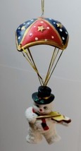 Vintage Snowman Hanging Ornament A Star Umbrella Playing The Violin Holiday... - £12.31 GBP