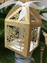 100pcs Glitter Gold Laser Cut Wedding Gift Box,Wedding Favor Box,Party F... - $48.00