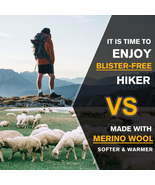 Merino Wool Cushioned Hiking Socks for Men Women, Warm Crew Walking &amp; Bo... - £24.69 GBP