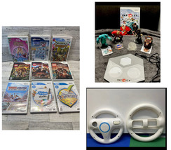 Lot Of 17 WII Games-Wii Disney Infinity Base &amp; Figures-Racing Wheels - £31.97 GBP