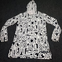 Columbia Hooded Shirt  Women XS Black White All Over Print Script Lightw... - £14.52 GBP