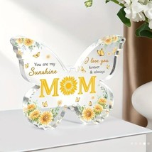 Mothers Day Mom Gift Butterfly Keepsake Lucite Paperweight Desk NWT - £11.62 GBP