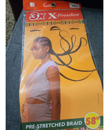 Sensationnel 3X X-Pression Pre-Stretched Braid - 58&quot; Color 99J. Black  - $184.87 MXN