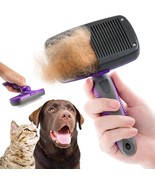 Dog Cat Brush Dog Brush for Shedding Cat Dog Grooming Self Cleaning Slic... - £26.78 GBP