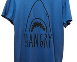 HANGRY hungry shark t shirt Perrin cotton poly heathered blue Men Women ... - $13.50