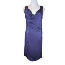 Michael Kors Dress Womens Medium Blue Cowl Neck Bodycon Studded Sleeveless New - £28.00 GBP