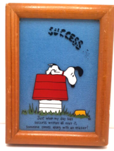 Snoopy &quot;Success&quot; Reverse Painting on Glass 8x6 Vintage - £21.81 GBP