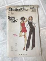 Vintage Butterick Sew &amp; Go 70s Women&#39;s Overall Pattern 10 Bust 32 1/2 - £13.54 GBP