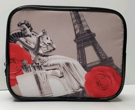 Lancome Cosmetics Case Glamour Girl Eiffel Tower Red Roses Travel Pouch - £3.95 GBP