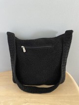 The SAK Crochet Shoulder Bag Black Knit Woven Handbag Bucket Purse Boho - £18.09 GBP