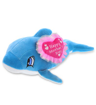 Happy Mother&#39;S Day Baby Soft Plush Blue Dolphin With Pink Heart -11.75&quot; - £31.96 GBP