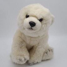 Fao Schwarz Polar Bear Plush 10&quot; White Sitting Upright Button *Cl EAN* - £20.43 GBP