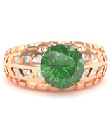 Men&#39;s Tire Tread Lab-Created Emerald Diamond Ring In Solid 14k Rose Gold - $1,292.32 CAD