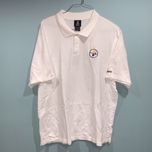 NFL Pittsburgh Steelers Team Apparel Polo Shirt Short Sleeve White Logo Mens L - £10.46 GBP