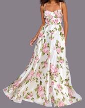 $199 Say Yes Juniors' Rhinestone Floral Corset Sweetheart Gown Ivory Blu... - $68.81
