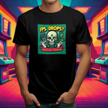 FPS Drops Funny Gamer T-Shirt – Skull Gaming Graphic Tee – 100% Cotton L-3X - $18.80+
