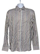 Bugatchi Mens Shaped Fit Button Up Shirt Large Multicolor Striped Long S... - $22.87