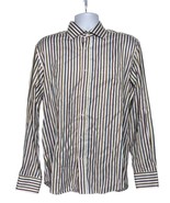 Bugatchi Mens Shaped Fit Button Up Shirt Large Multicolor Striped Long S... - $421.81 MXN