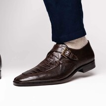 Genuine caiman crocodile and lizard Shoes Toluca Brown image 7