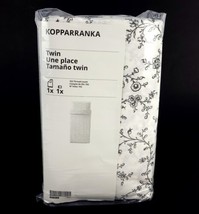 Ikea KOPPARRANKA Twin Duvet Cover w/ Pillowcase Bed Set White/Gray Floral New - $47.02