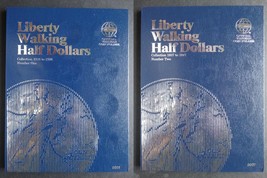 Set of 2 - Whitman Liberty Walking Half Dollars Coin Folders #1-2 1916-1947 Book - $14.95