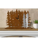 16.5in W Lodge Theme Forest Shelf or Mantel Clock - Tree Line - $109.00