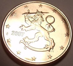 Finnland 5 Euro Cent , 2007 Edelstein UNC ~ Stehend Löwe - £3.74 GBP