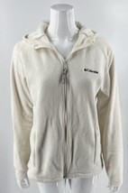 Columbia Fleece Jacket Size Large Cream Ivory Zip Up Hooded - £23.74 GBP