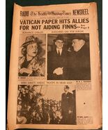 February 1940 Seattle Sunday Times Radio Newsreel Magazine Vatican-WW2 - $9.90