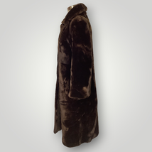 Vintage 1970s Brown Mouton Fur Leather Sheepskin Coat Long Women&#39;s Mediu... - £189.42 GBP