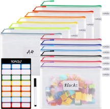 12Pcs Mesh Zipper Pouch Bags, A4 Puzzle Bag (12 Colors, 12 Packs) for Organizing - £16.47 GBP