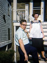 1959 Man &amp; Woman at Home 2841 S. Kedvale South Lawndale Chicago Kodachrome Slide - £4.28 GBP