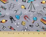 Cotton Science Toss Chemistry Physics Formulas Fabric Print by Yard D580.76 - $13.95
